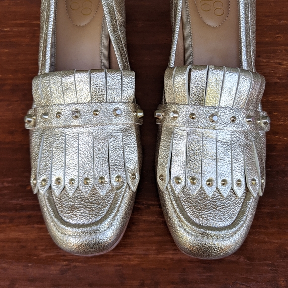 Franco Sarto metallic gold Lauryn loafers - Picture 5 of 8